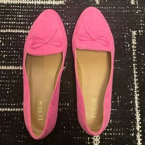 Pink suede J Crew flats